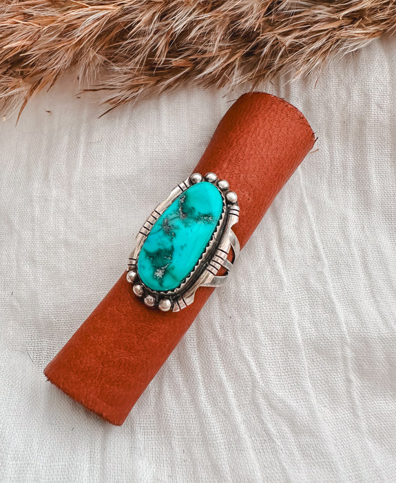 Vintage: Size 6.5 The Rider Turquoise Statement Ring