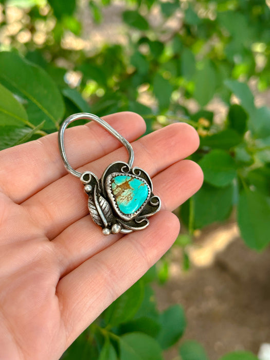 Vintage: Turquoise slide lock key ring