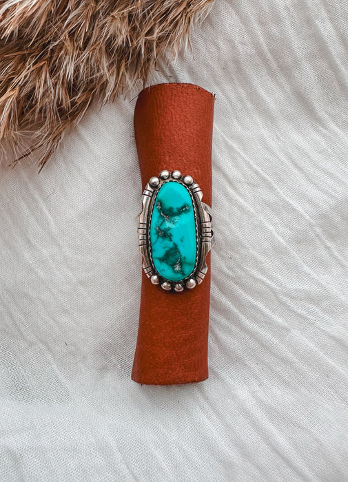 Vintage: Size 6.5 The Rider Turquoise Statement Ring