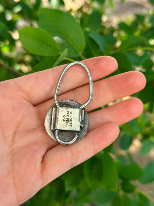 Vintage: Turquoise shadow box slide lock key ring