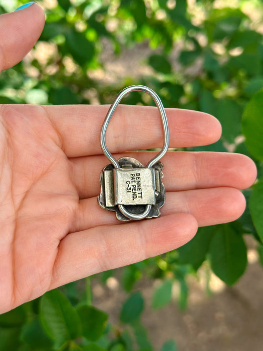 Vintage: Turquoise slide lock key ring