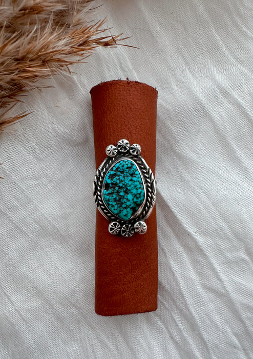 Vintage: Size 8 The Nugget Turquoise Statement Ring