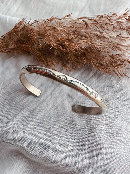 Vintage: The Bear Stamped Silver Cuff