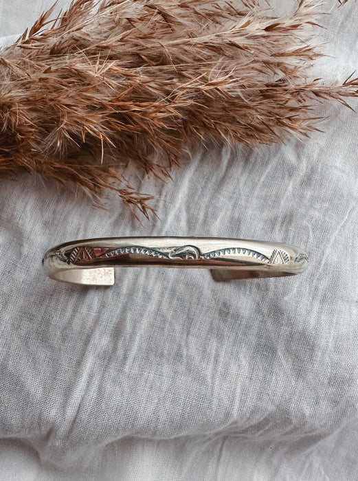 Vintage: The Bear Stamped Silver Cuff
