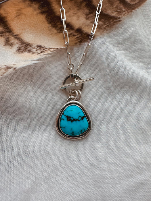 The Lola Blue Gem Toggle Clasp Necklace