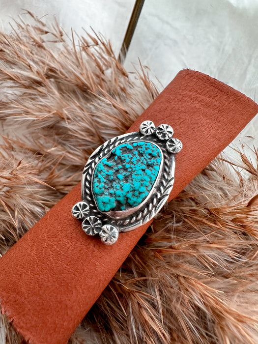 Vintage: Size 8 The Nugget Turquoise Statement Ring