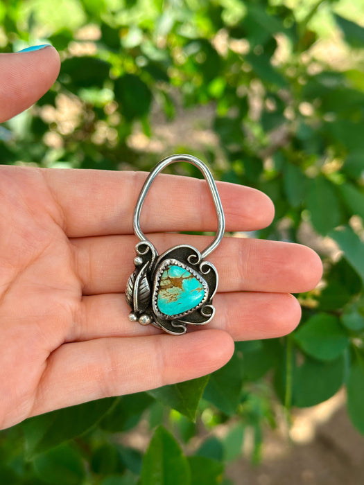 Vintage: Turquoise slide lock key ring