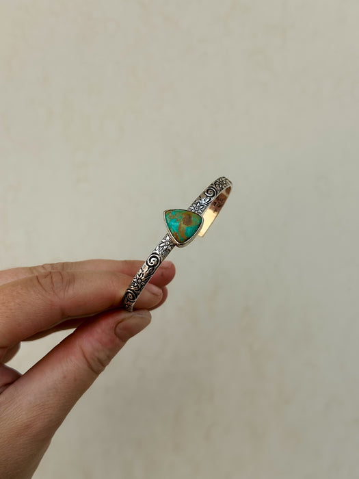 The Selene Stamped Turquoise Stacking Cuff